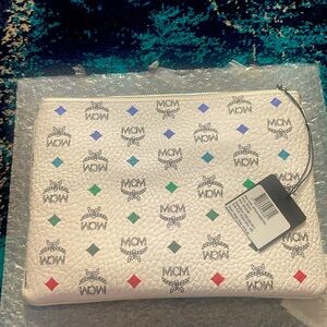 NWT MCM Medium Crossbody White